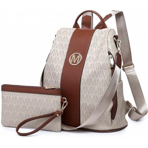 Women Fashion BackpackPurse Multi Pockets AntiTheft Rucksack Travel Shoulder Bag